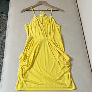 BCBGeneration Mini Dress - Women's Medium Yellow - Draping Spaghetti Straps